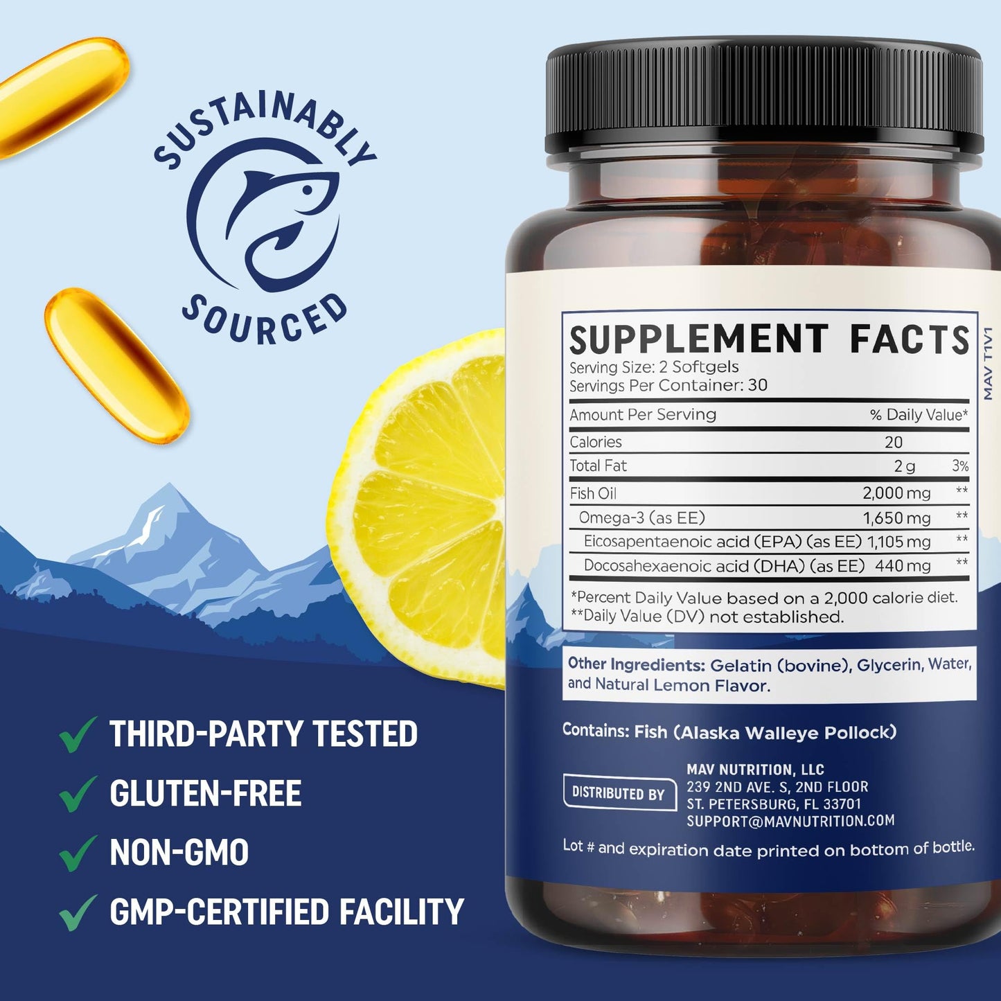 MAV NUTRITION EPA Ultra 1,105MG Softgel 60 Count
