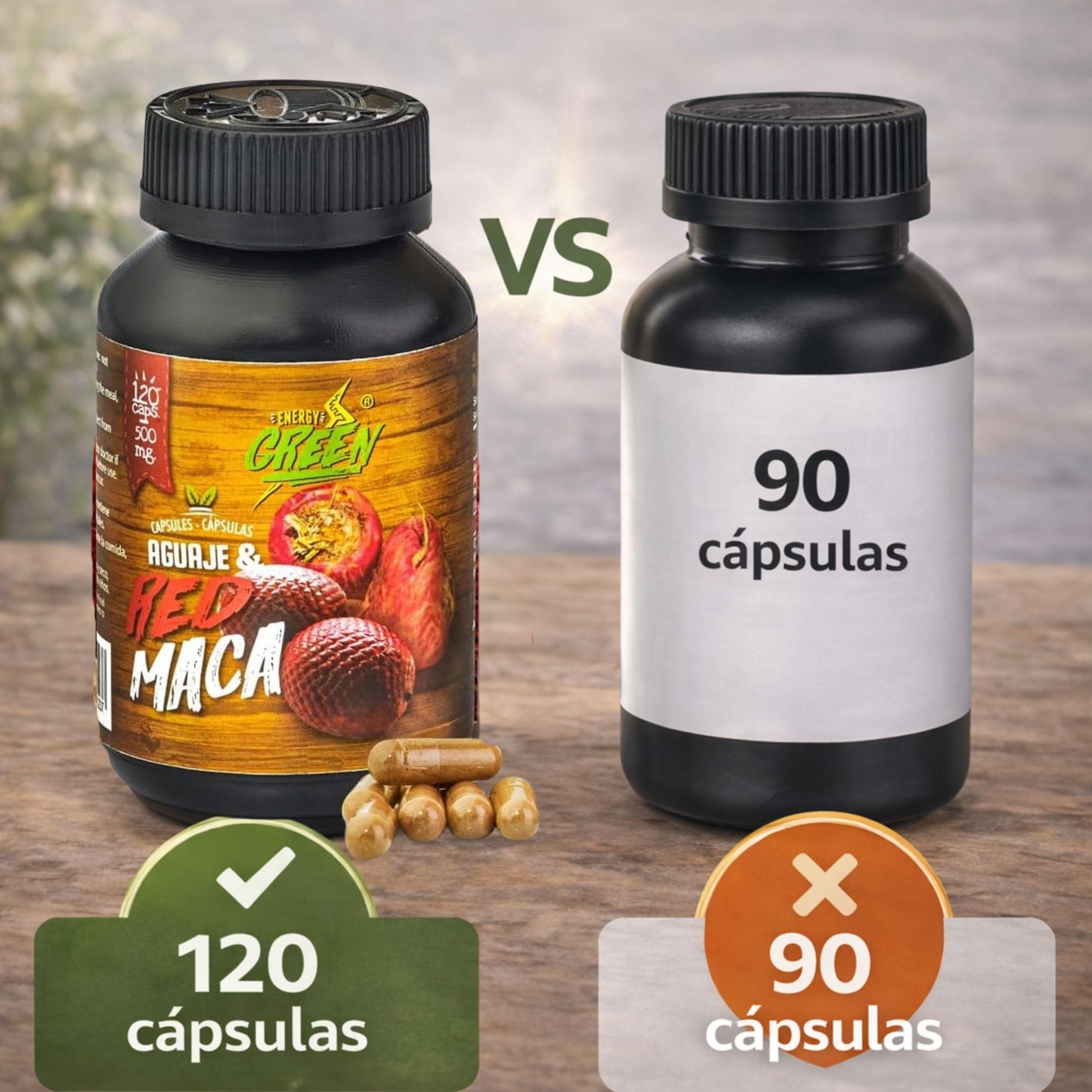 Amazon Andes Aguaje with Red Maca Capsules 1000mg - 120 Vegetarian Caps