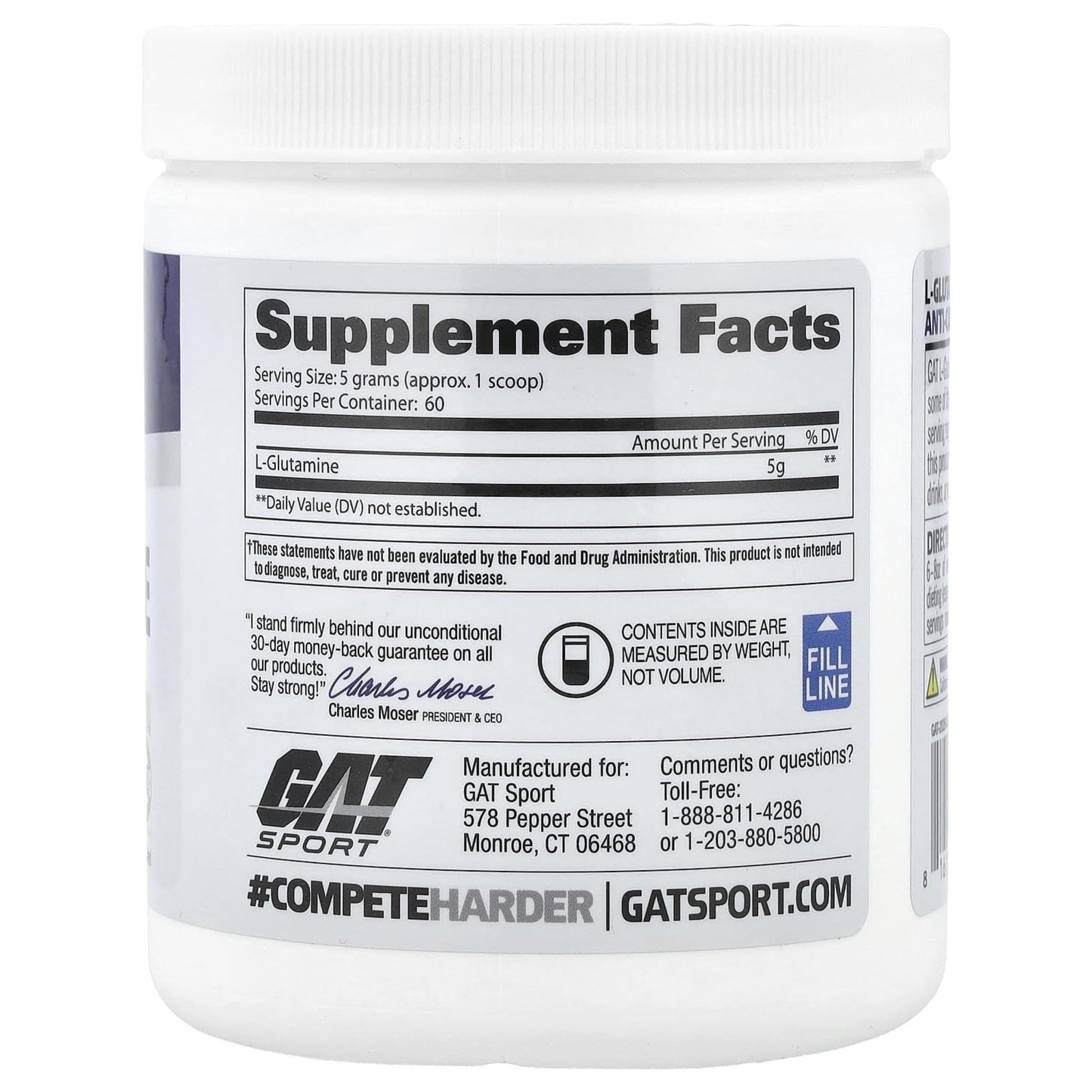 GAT SPORT L-Glutamine Powder 10.58 Ounce
