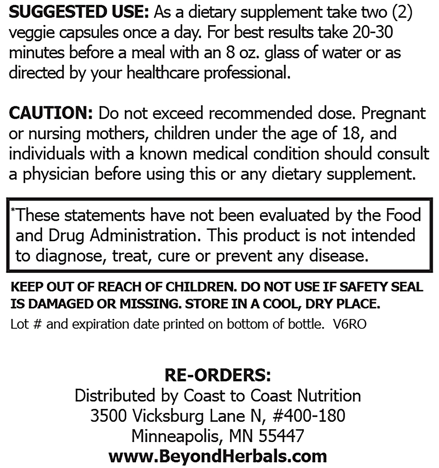 Coast to Coast Nutrition Prostate Formula Capsules, 60 Count