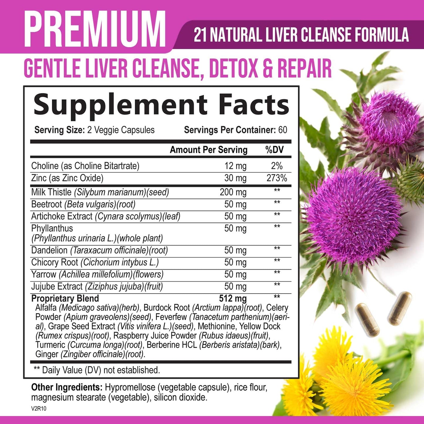 Nature's Nutrition Liver Cleanse Detox & Repair Formula 120 Capsules