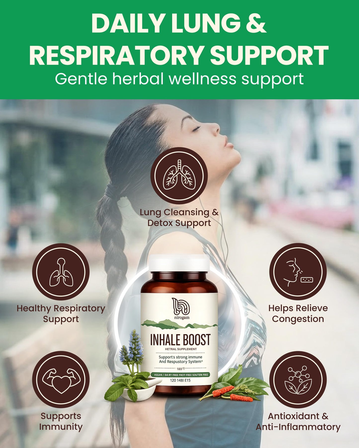 Nirogam Lung Support Supplement Tablet 120 Tablets
