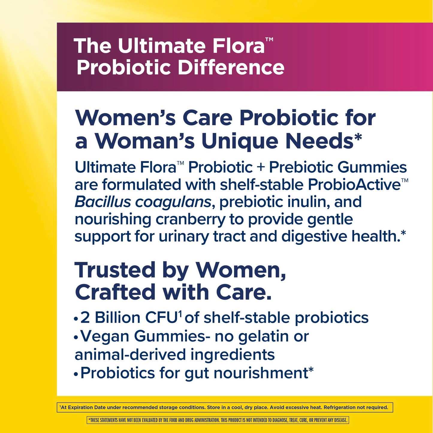 Renew Life Women's Care Cherry Prebiotic and Probiotic Gummies, 2 Billion CFU, 48 Count
