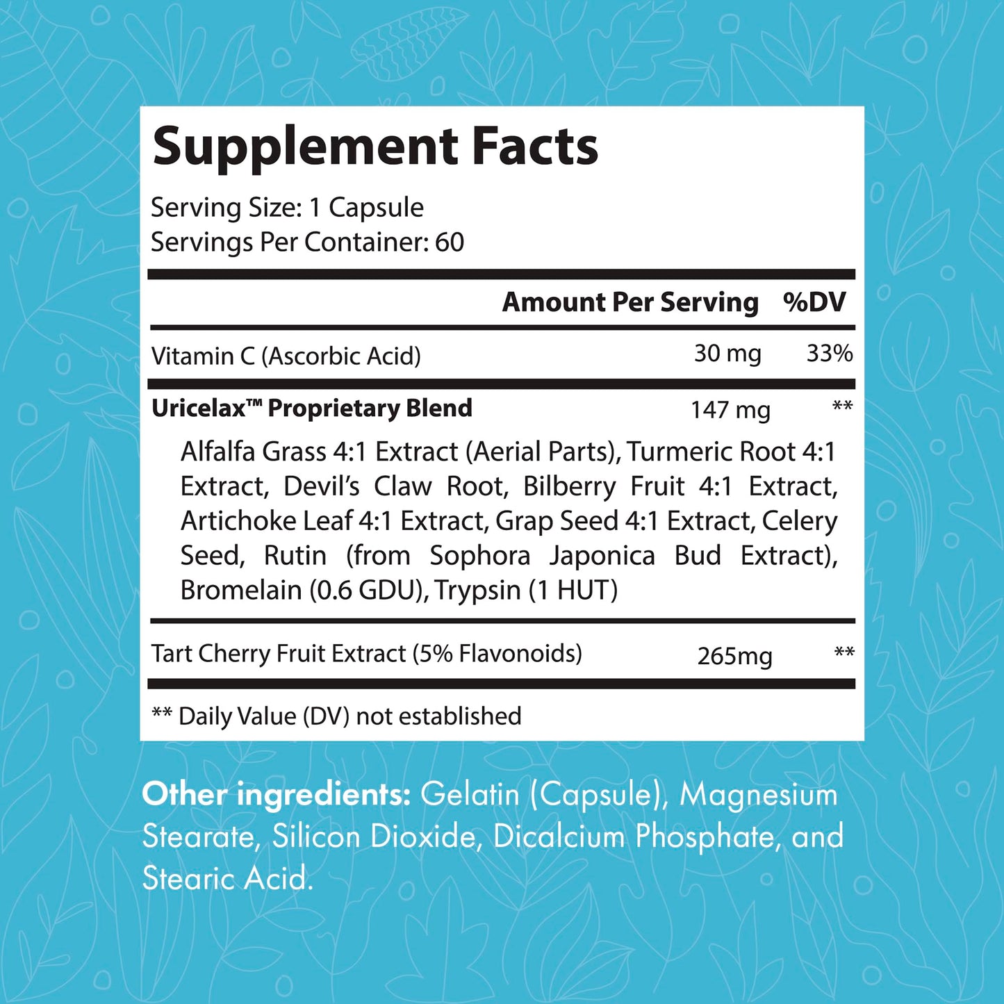 Uriblast Natural Uric Acid Supplement Capsules 60 Count