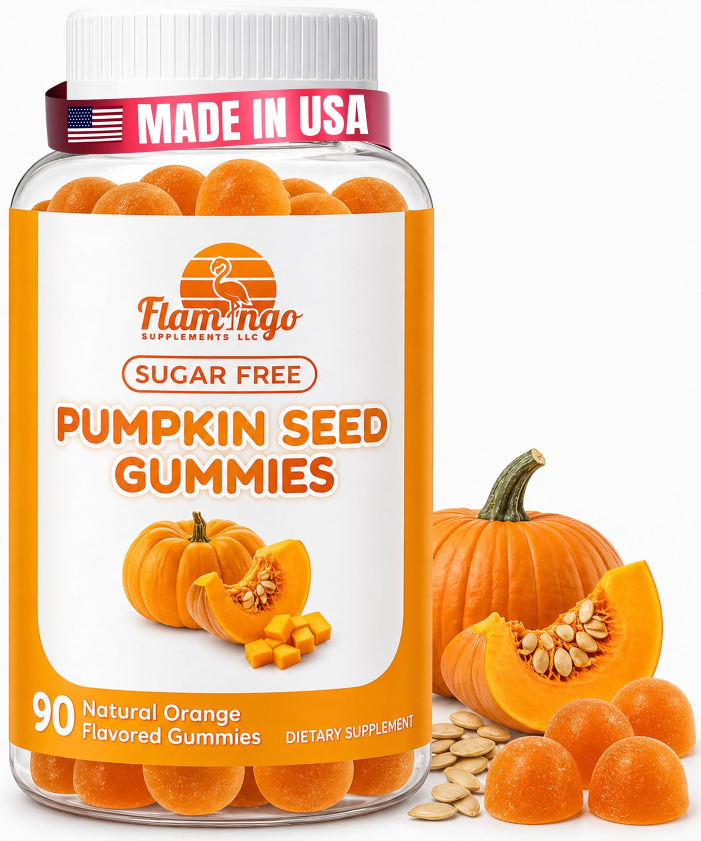 Flamingo Supplements Pumpkin Seed Oil Gummies 90 Count