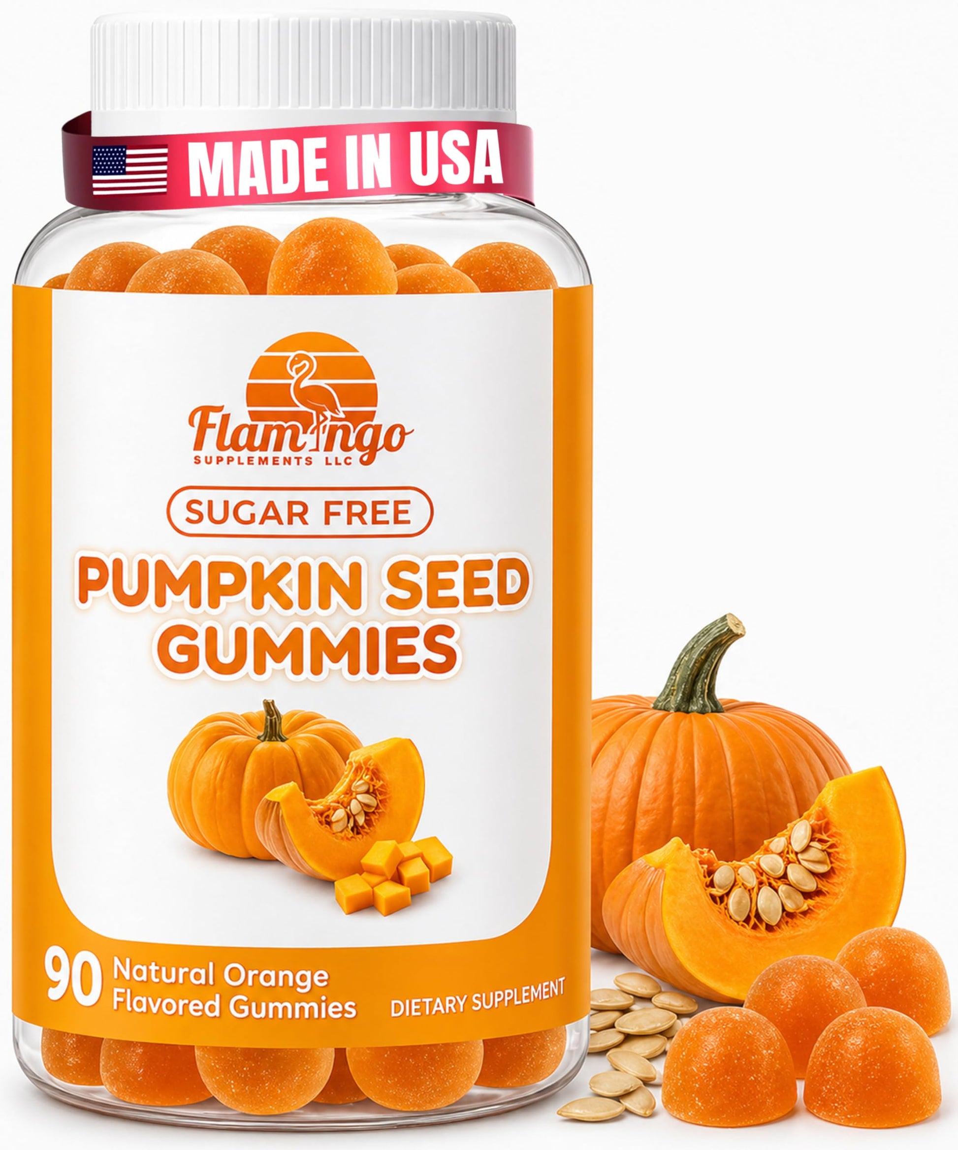 Flamingo Supplements Pumpkin Seed Oil Gummies 90 Count