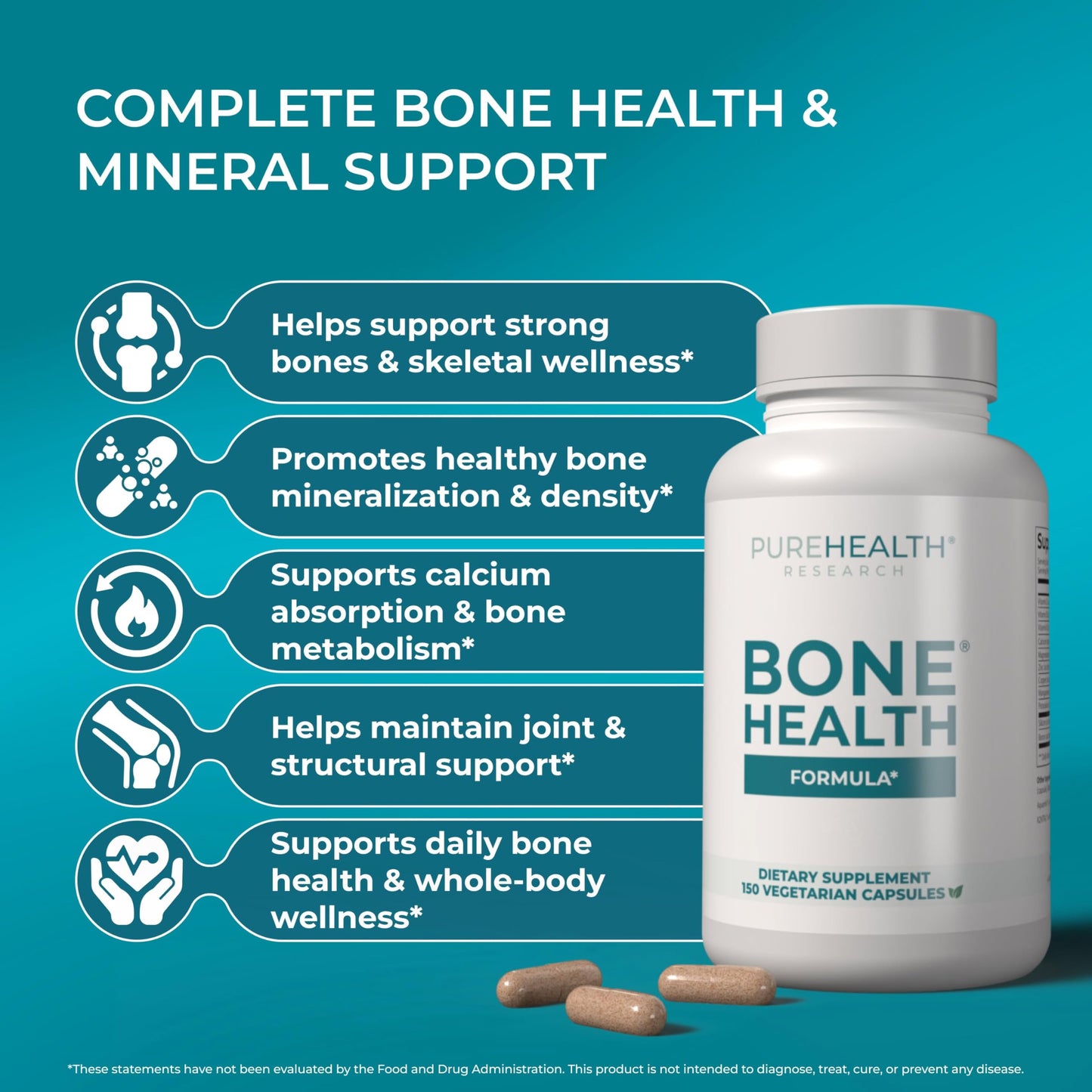 PUREHEALTH RESEARCH Bone Health Formula Capsules 150