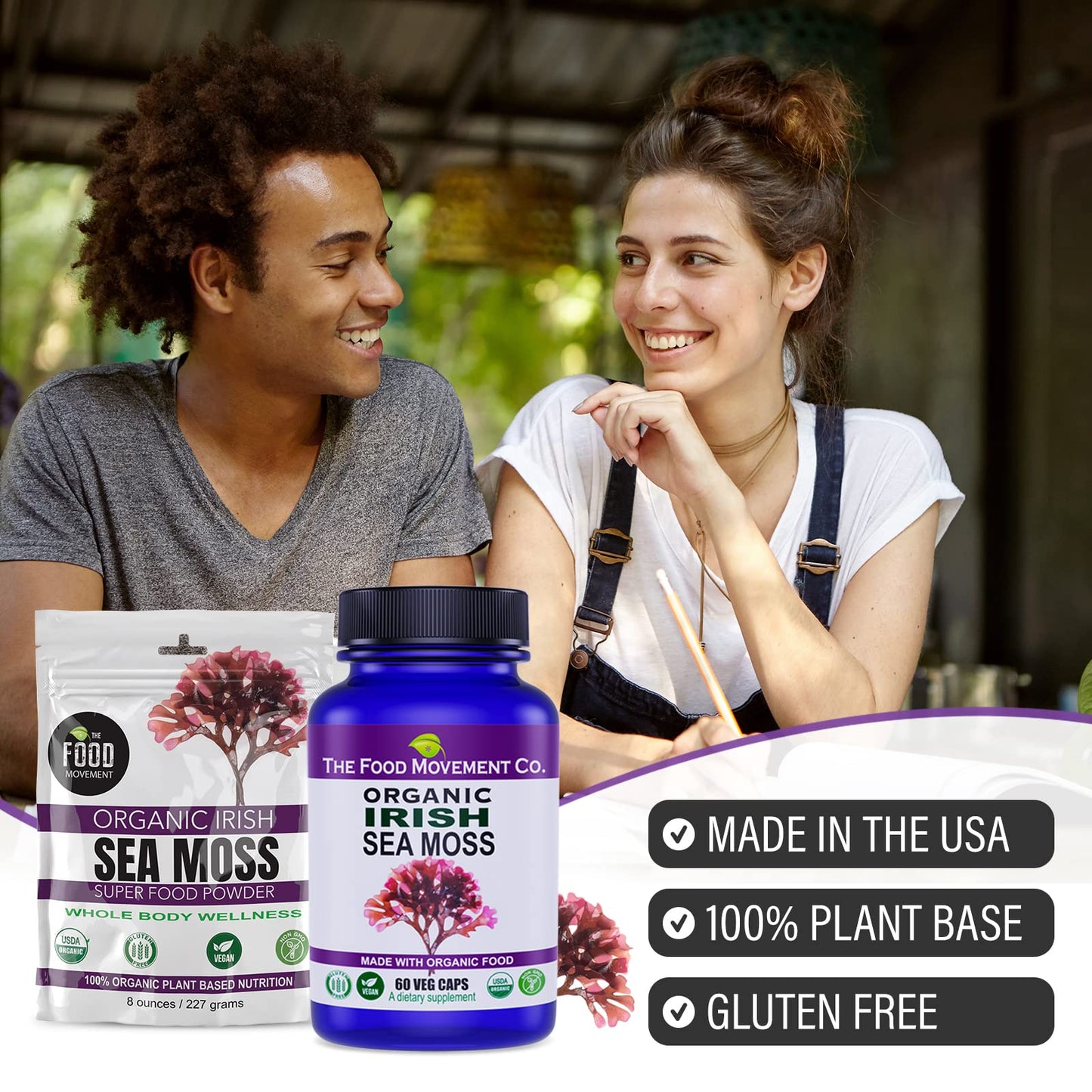 Generic The Food Movement Co. Organic Raw Irish Sea Moss Powder 8 oz