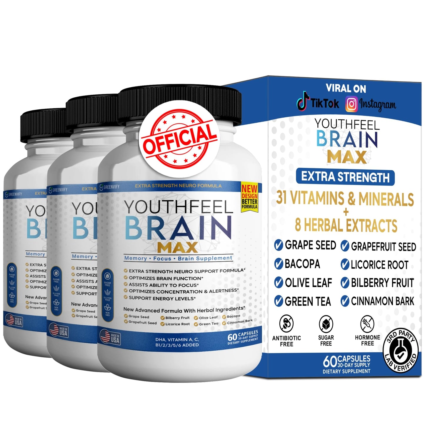 GREENVIFY Brain Max Memory Support Supplement Capsule 300