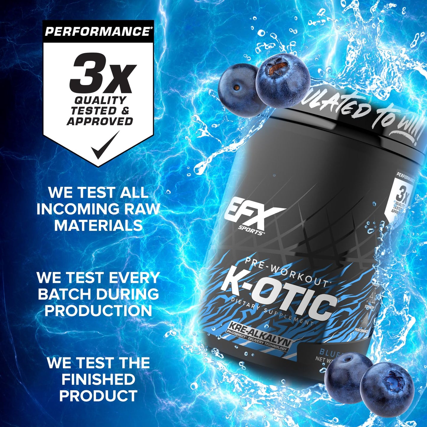 EFX Sports K-OTIC Pre Workout Powder 17.64 oz