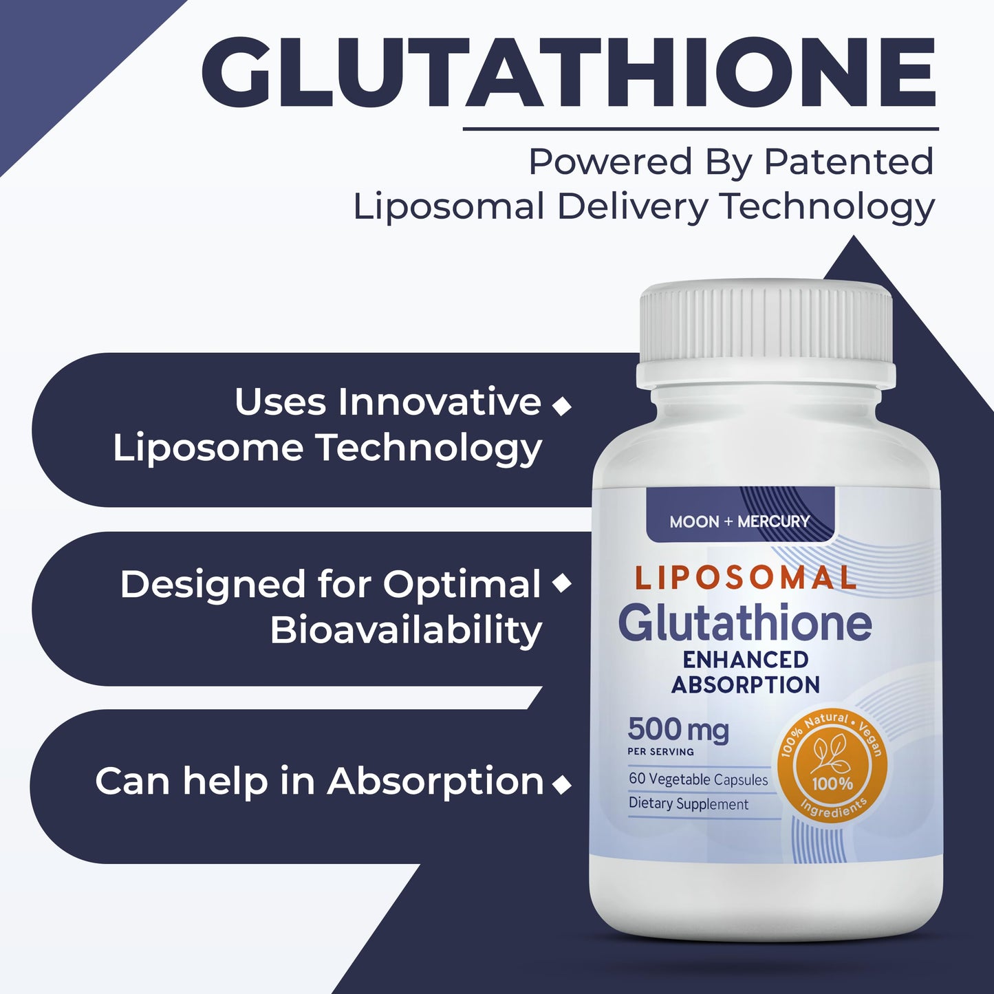 Moon + Mercury Liposomal Glutathione Capsules, 60 Capsules
