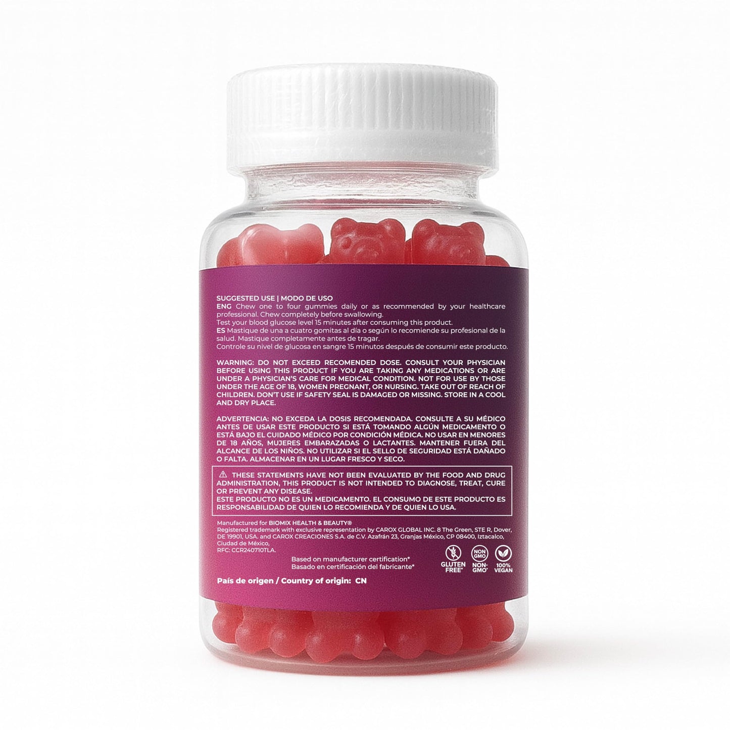 BIOMIX HEALTH & BEAUTY Fast-Acting Glucose Gummies 60 Count
