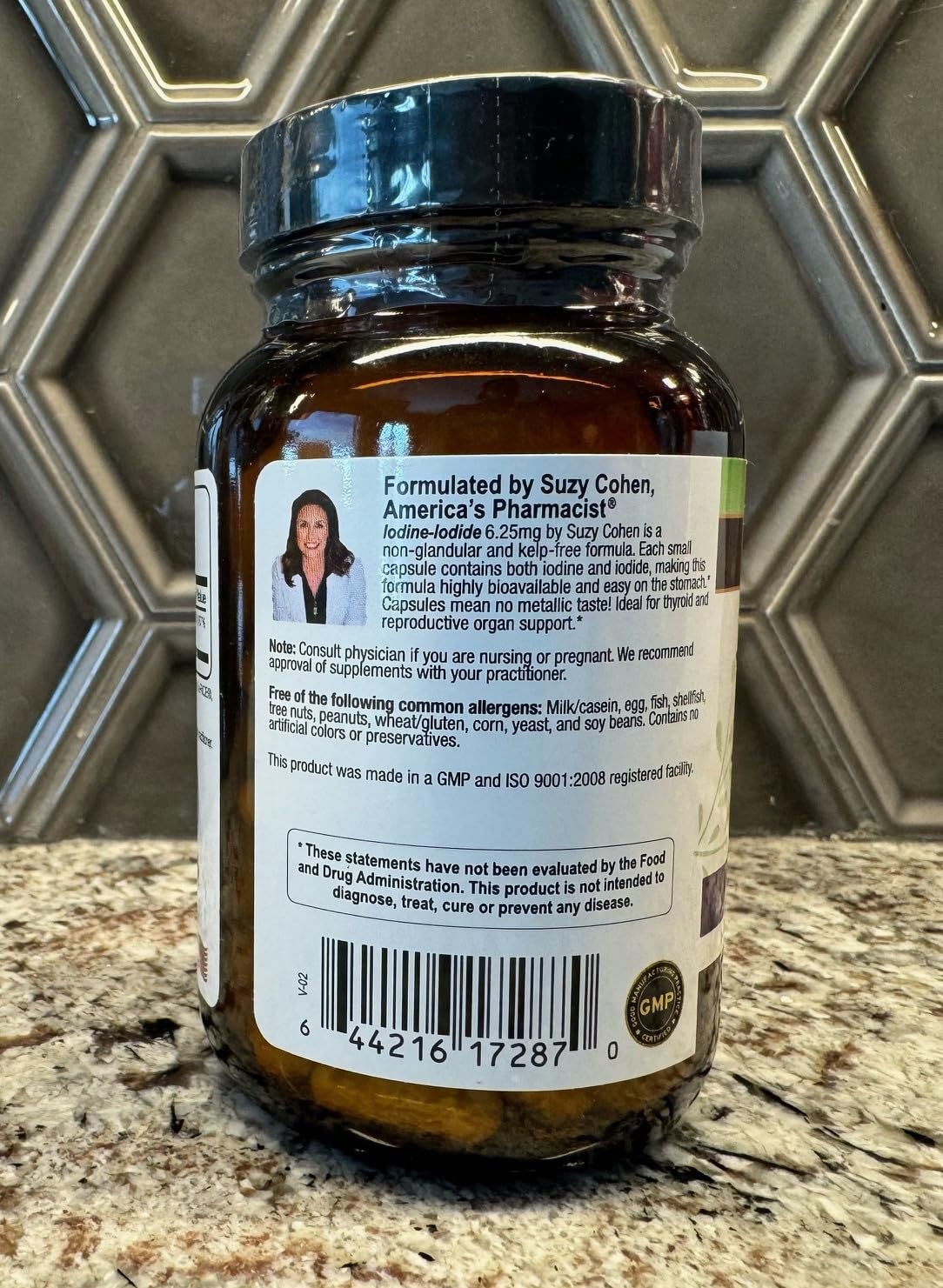 Script Essentials Suzy Cohen Iodine Complex Supplement 6.25mg Iodine & Iodide Blend Capsule, 90 Count