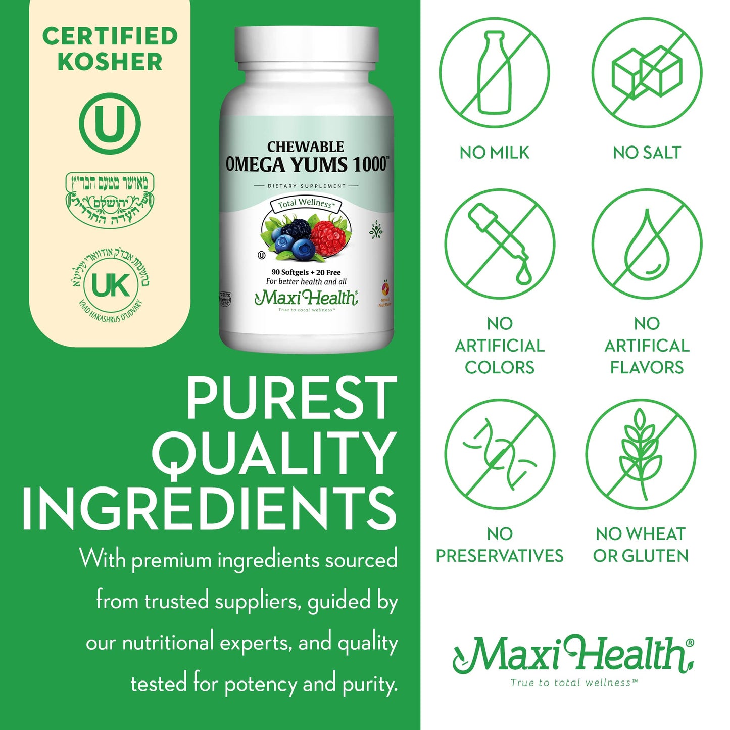 Maxi Health Omega Yums 1000 Chewable 110