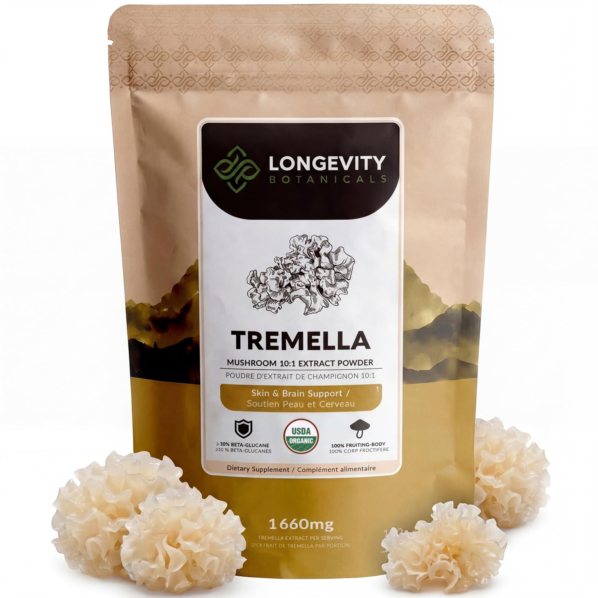 Longevity Botanicals Tremella Mushroom Powder 3.5 oz