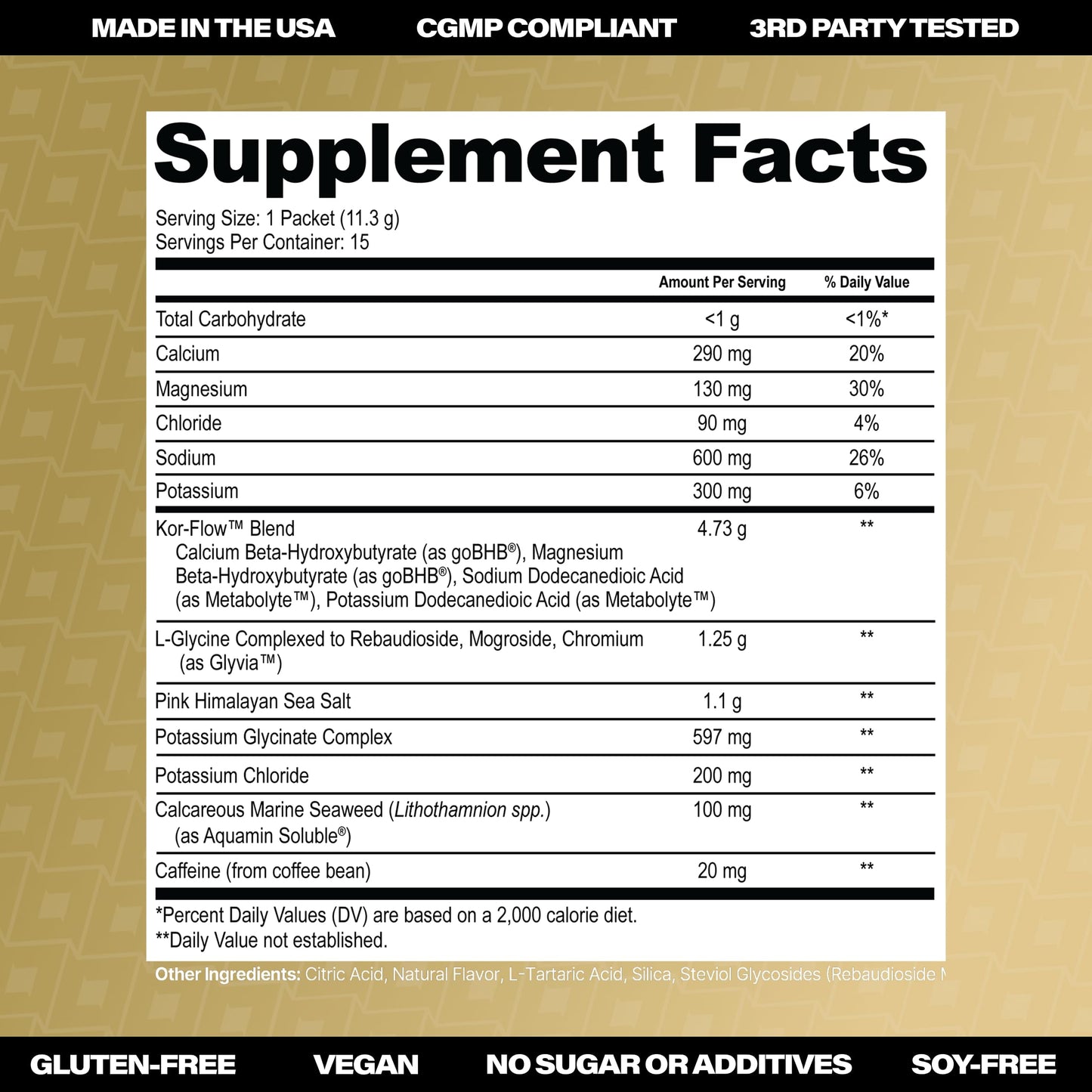 KORRECT LIFE Korrect Fuel Ketone Electrolyte Powder, 15 Single-Serve Packets, Melonberry