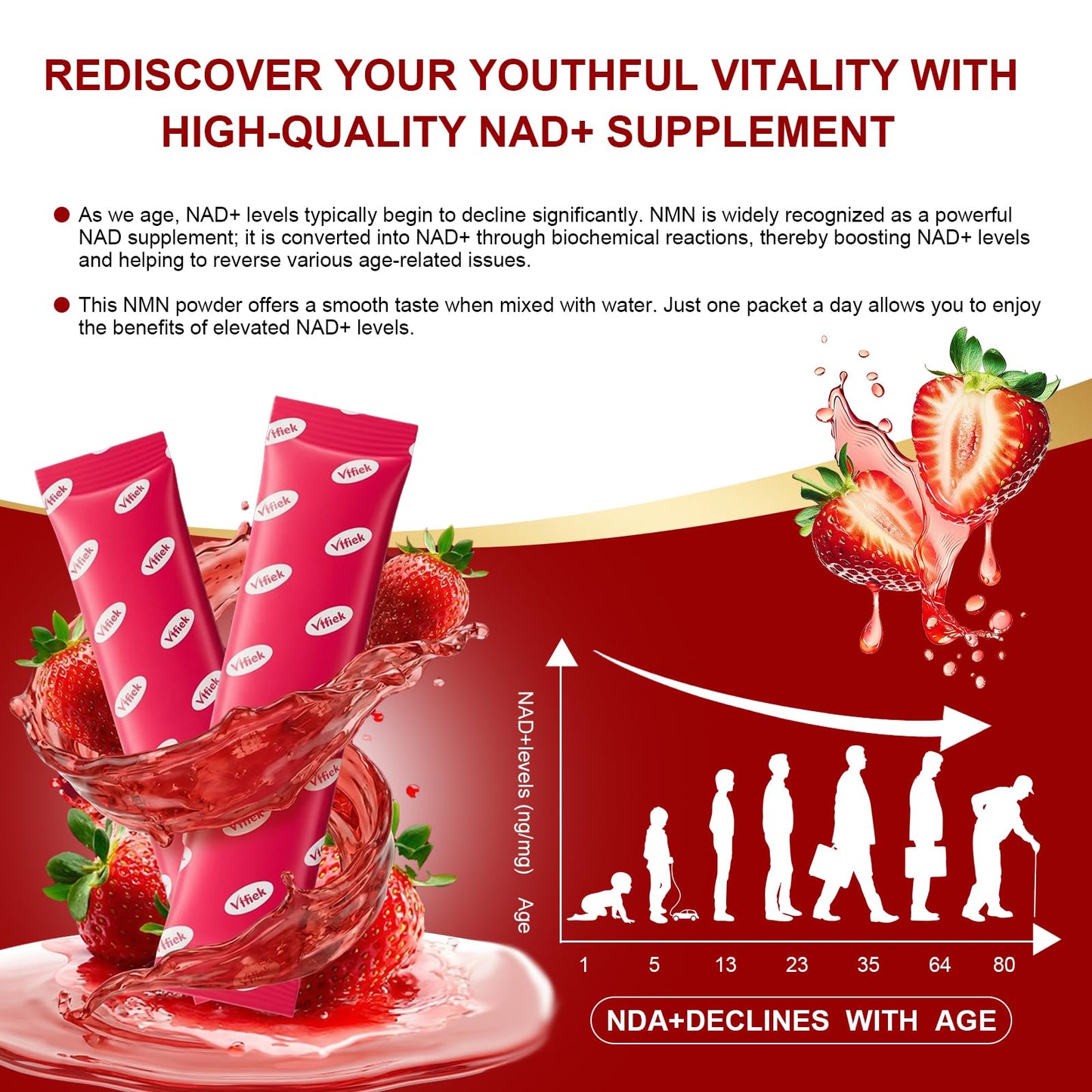 Vffiek NMN Supplement 1000 mg Powder 30
