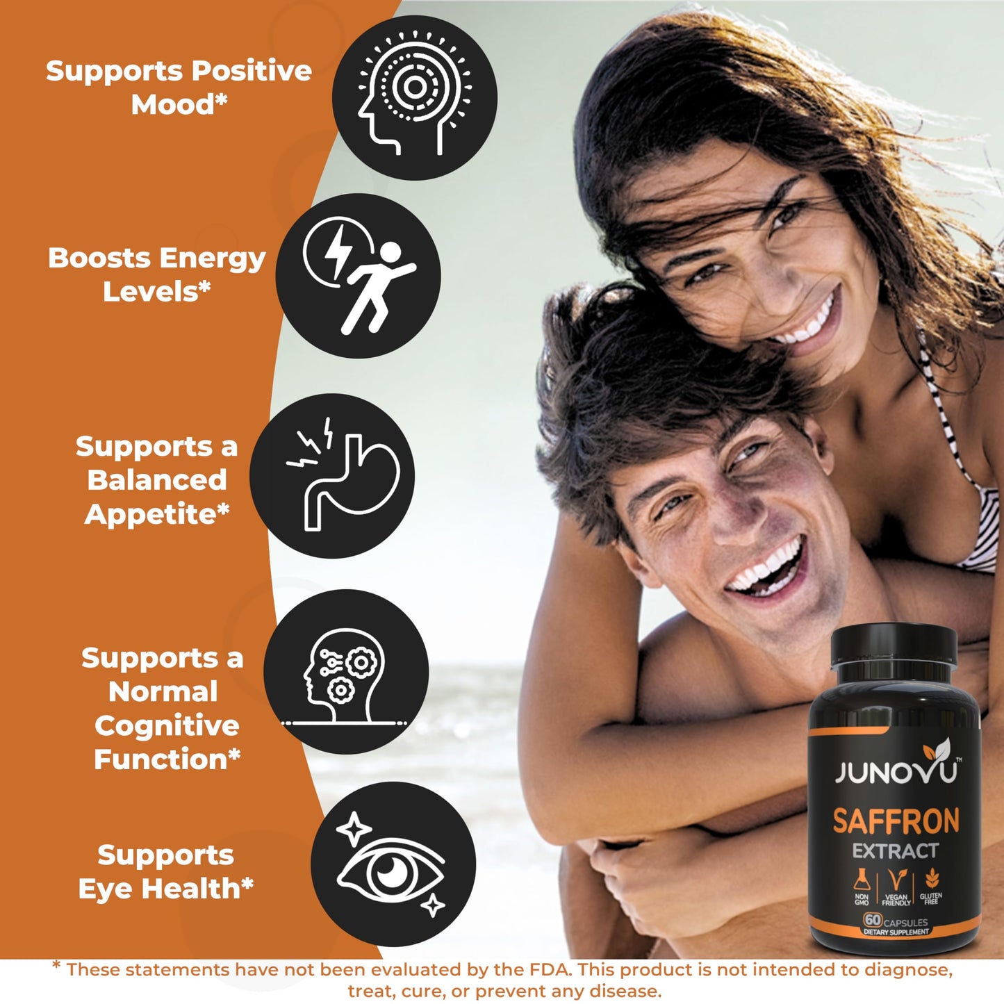 Junovu Saffron Extract Capsules 88.50mg, 120 Capsules