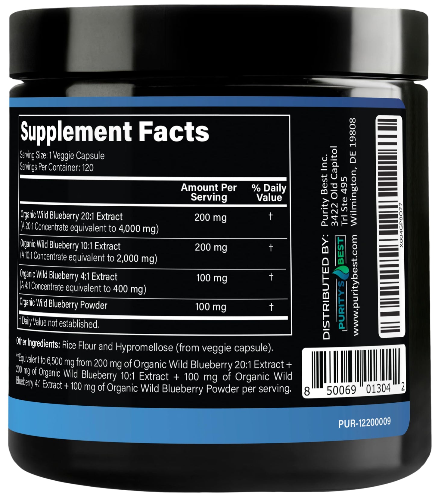 Purity`s Best Wild Blueberry Extract Capsules 120