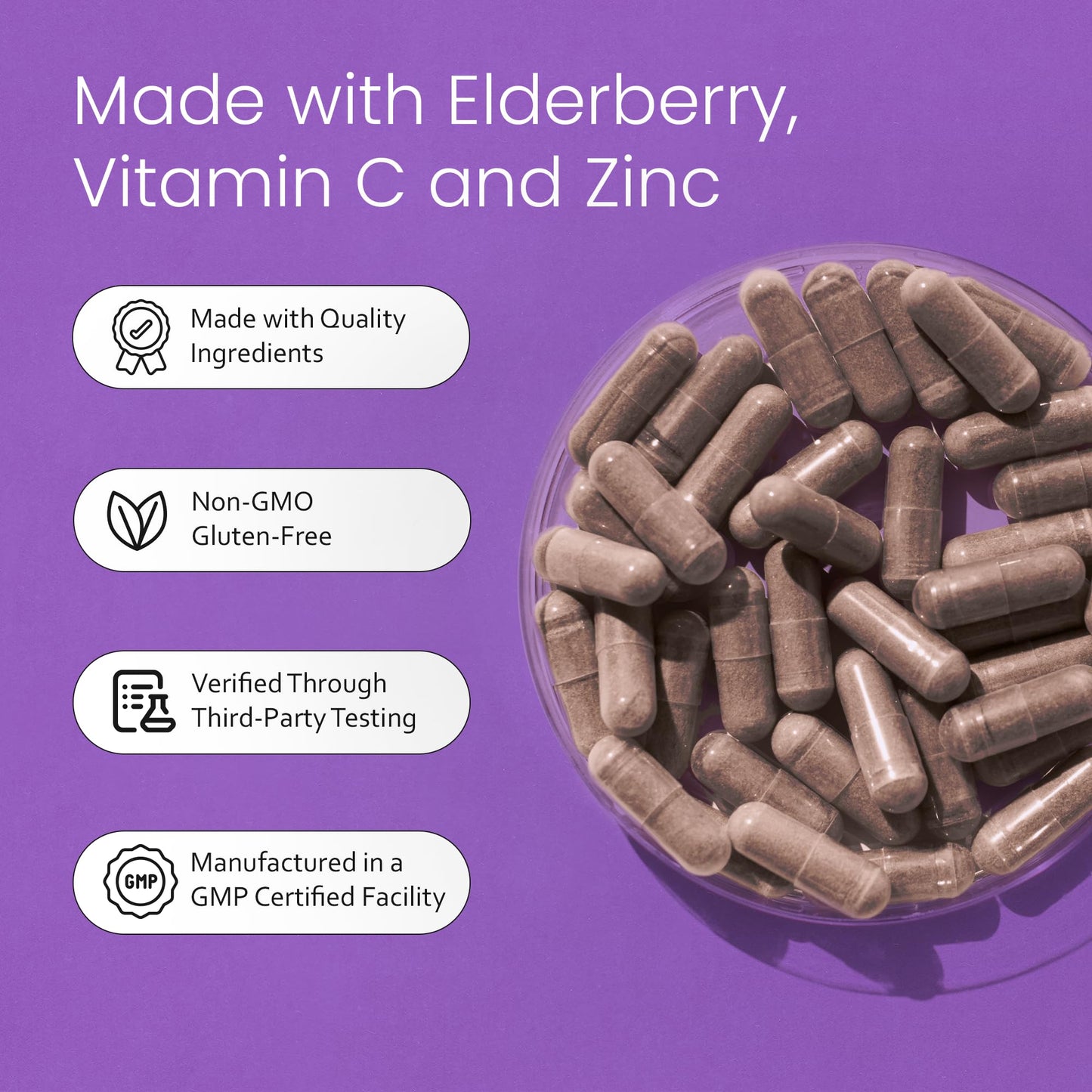 NaturaLife Labs Sambucus Elderberry Capsules, 180 Capsules