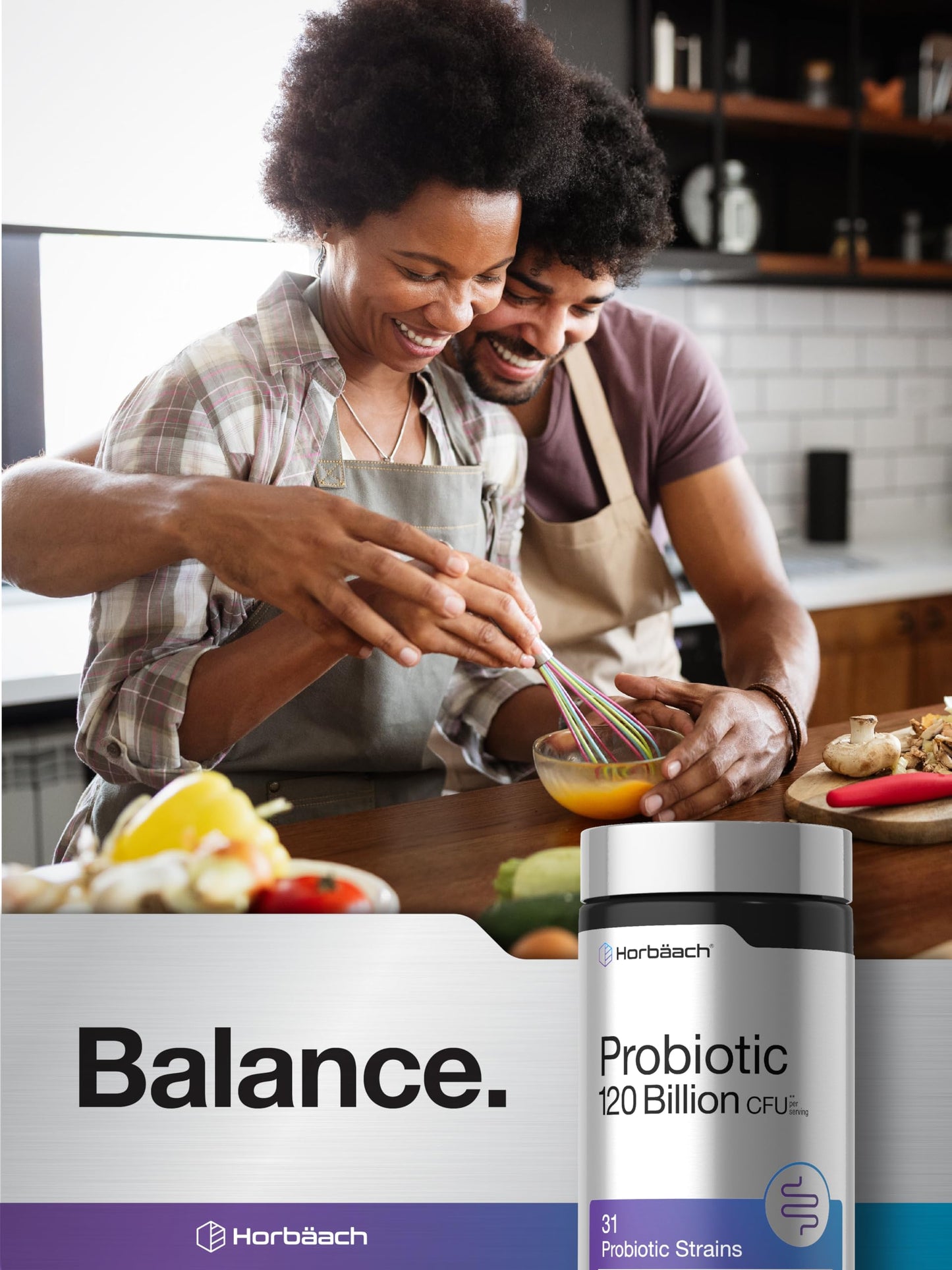 Horbäach Probiotics for Women and Men Capsules 120 Count