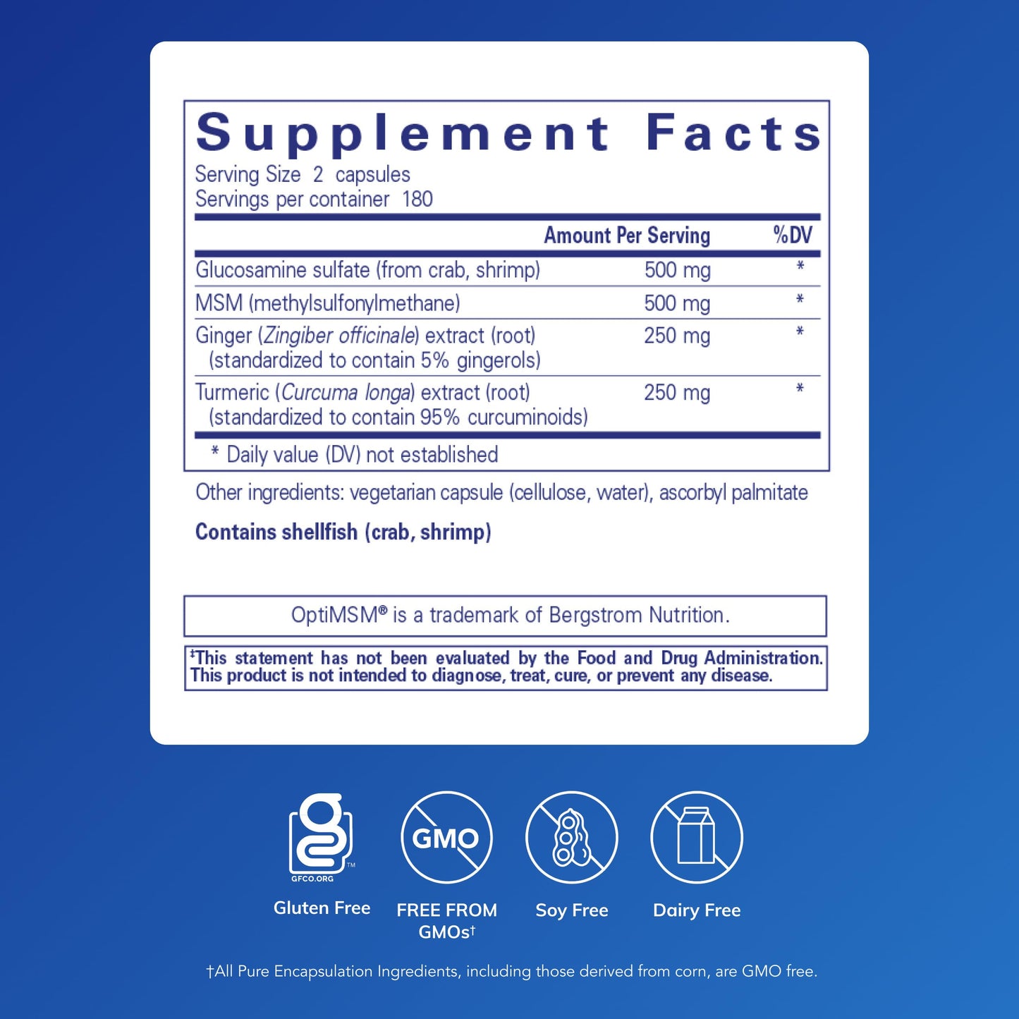 Pure Encapsulations Glucosamine MSM Capsules 360