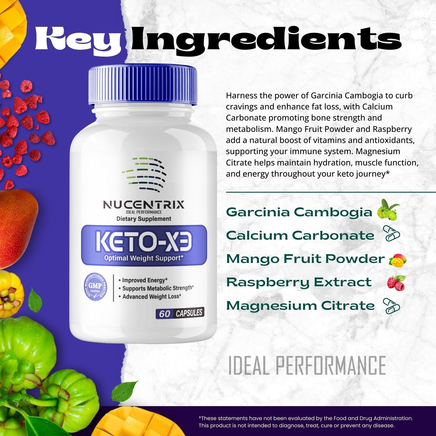 IDEAL PERFORMANCE Nucentrix Keto Capsules, 180 Capsules