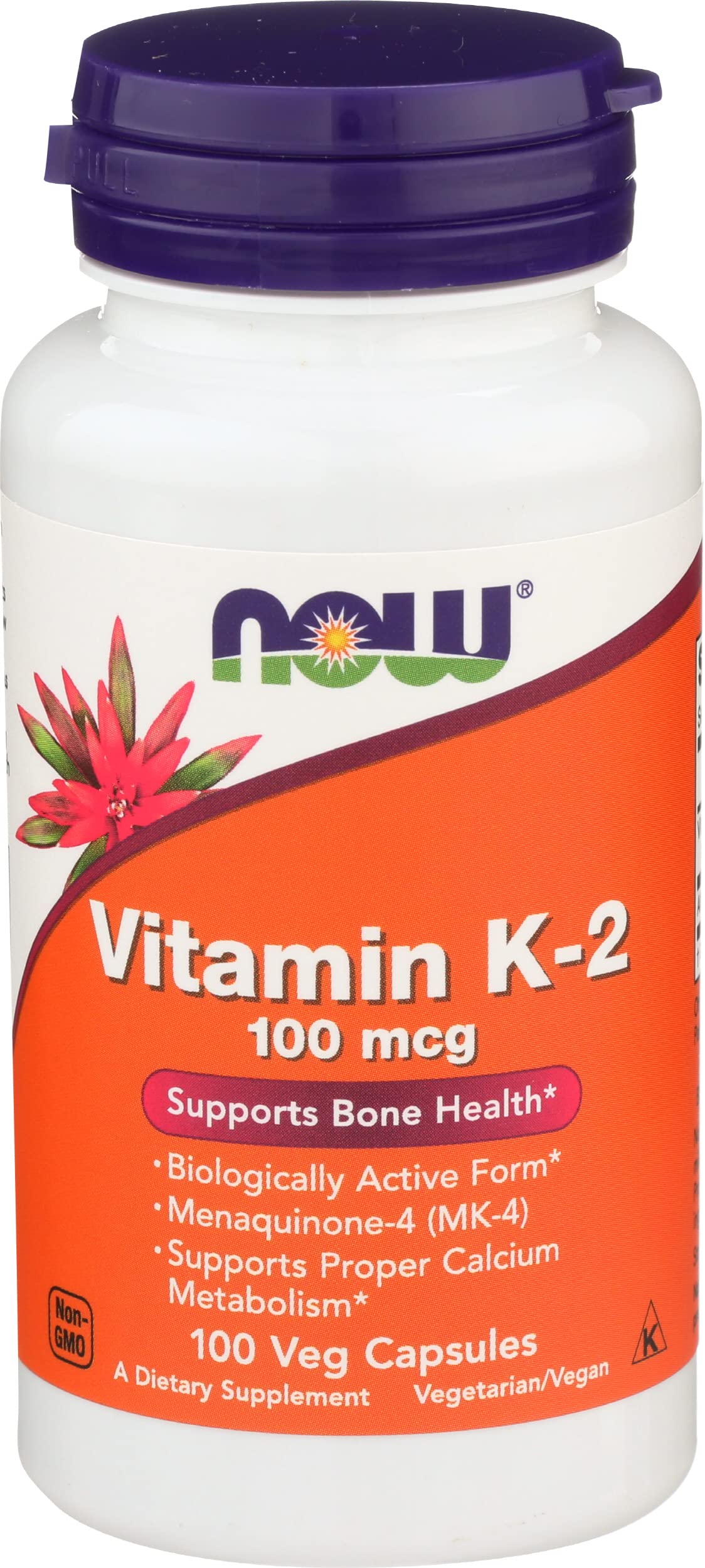 NOW Foods Vitamin K-2 Capsule, 100 Count