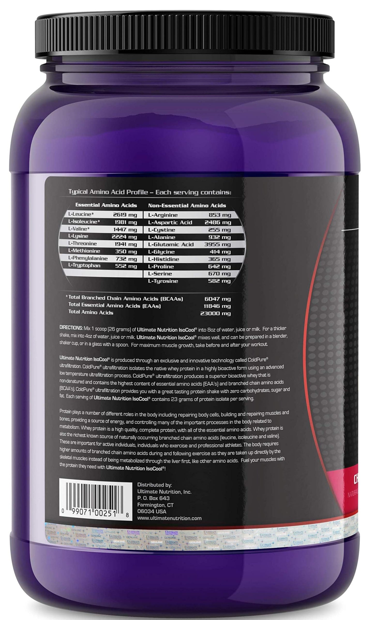 Ultimate Nutrition ISO Cool Whey Isolate Powder, Cherry Berry, 32 Servings