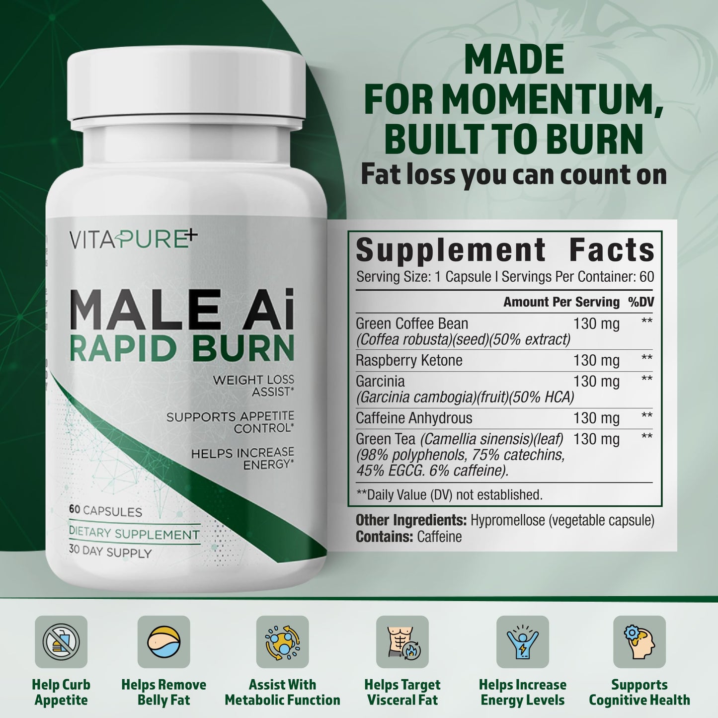 Supplement Universe Male AI Rapid Fat Burner for Men Capsule, 1 Count