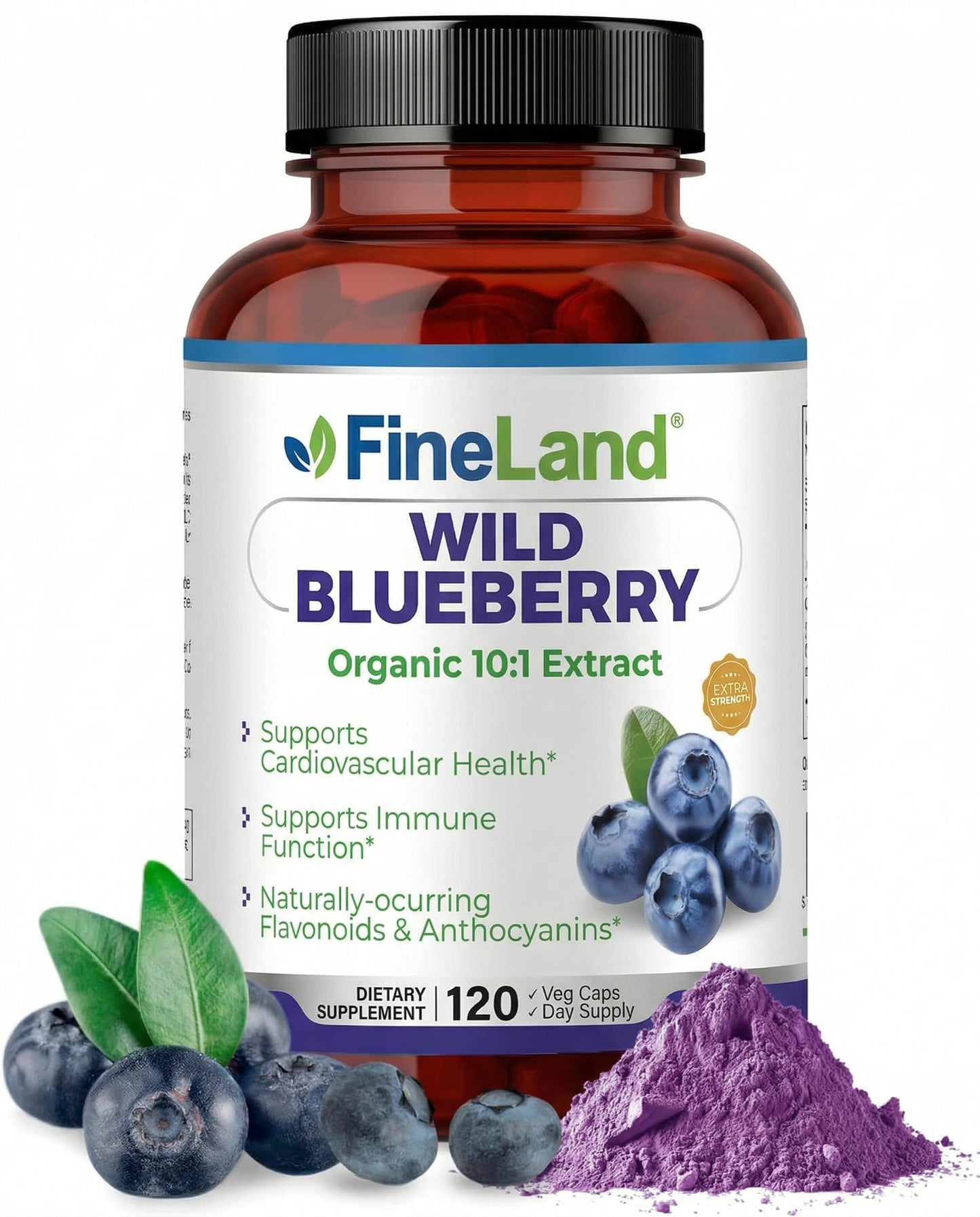 FineLand Wild Blueberry Extract Capsules 120 Count