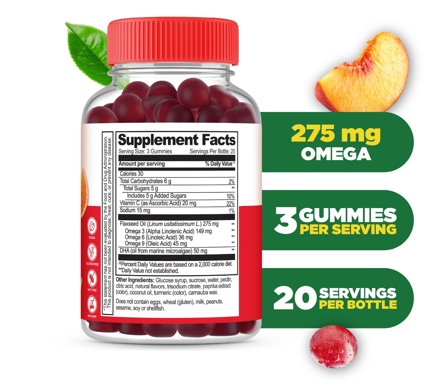 Lifeable Omega-3-6-9 Gummies, 60 Count