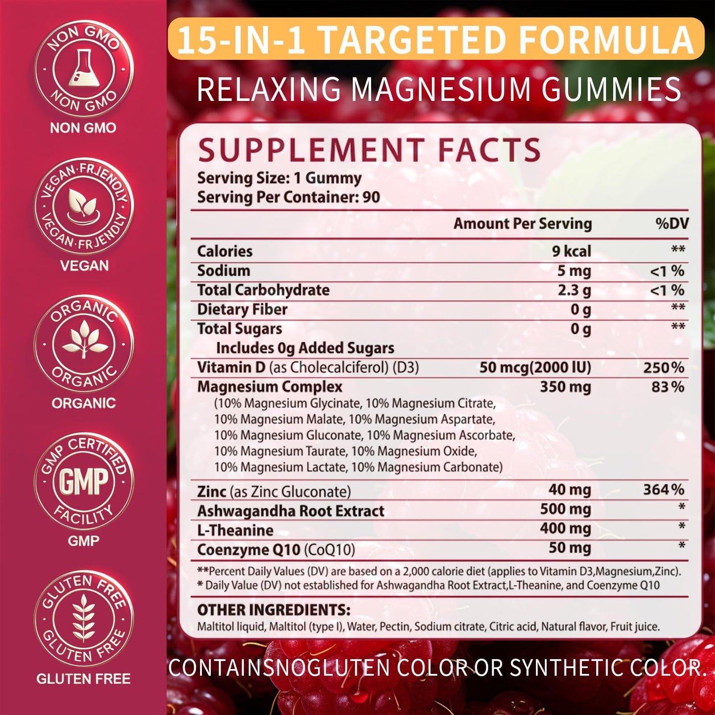 ENXOS 15-in-1 Magnesium Complex Gummies 350 mg/Serv, 90 Count