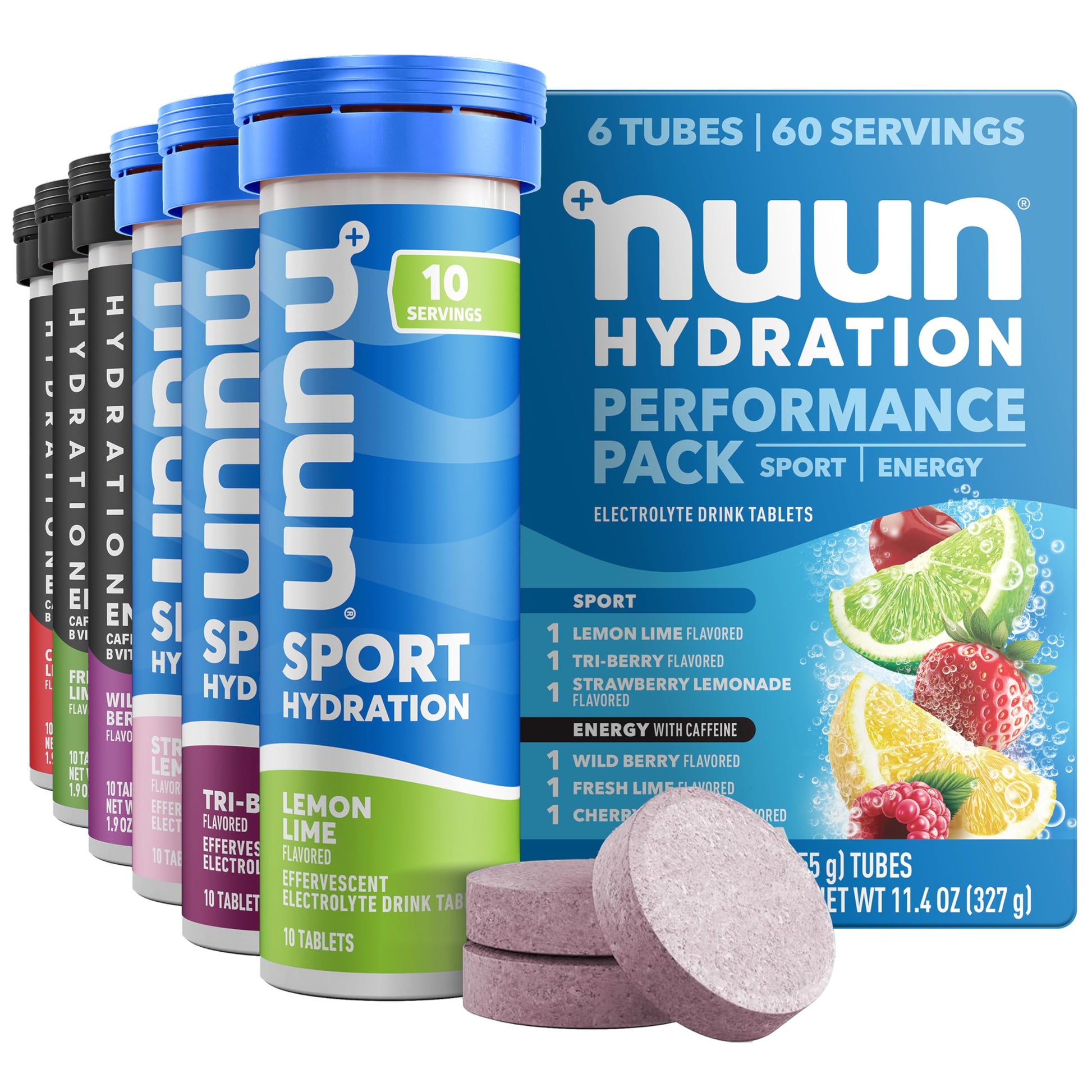 Nuun Energy Caffeine + B Vitamins Electrolyte Hydration Tablet, 60 Count