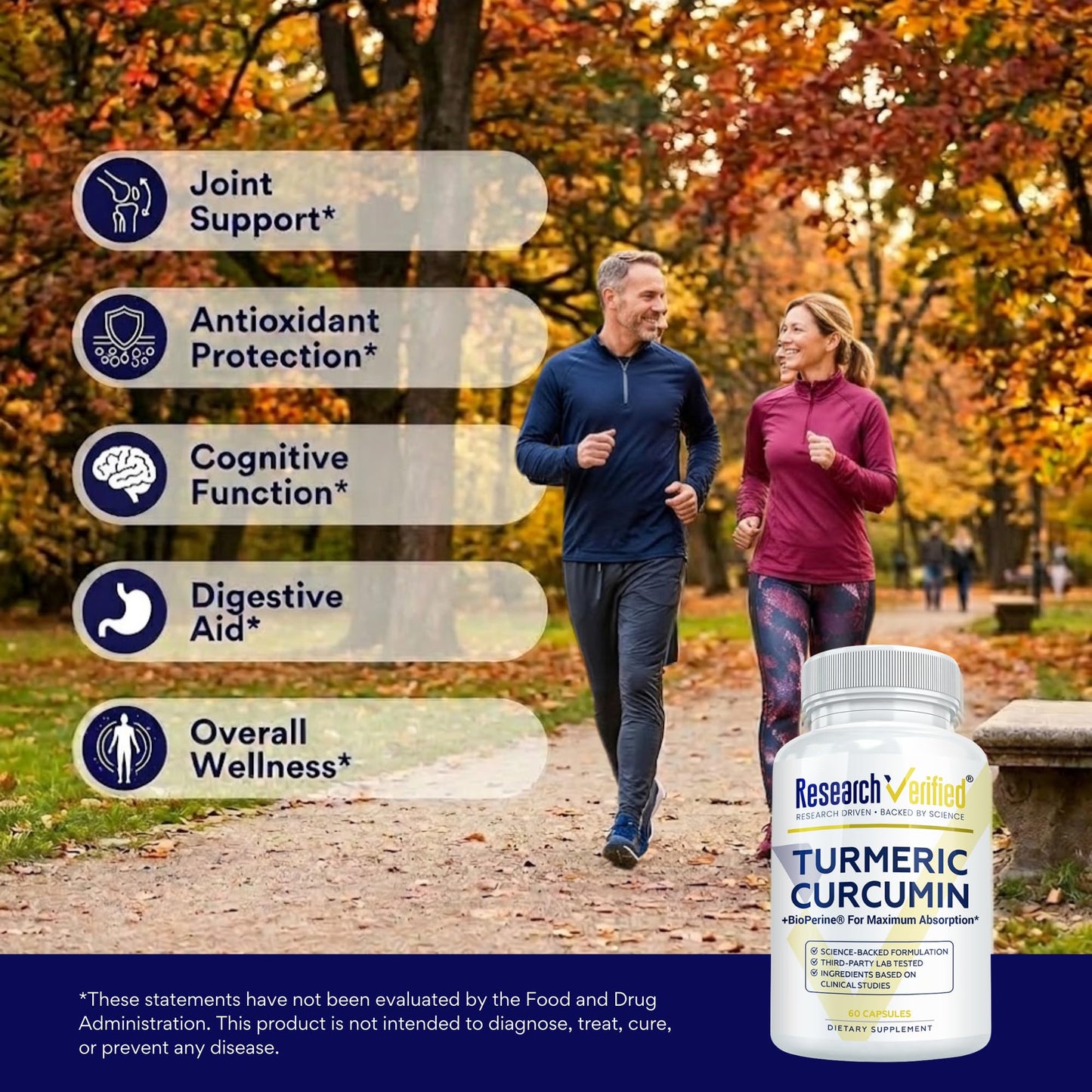 Research Verified Turmeric Curcumin Supplement with Black Pepper (BioPerine) 360 Capsules