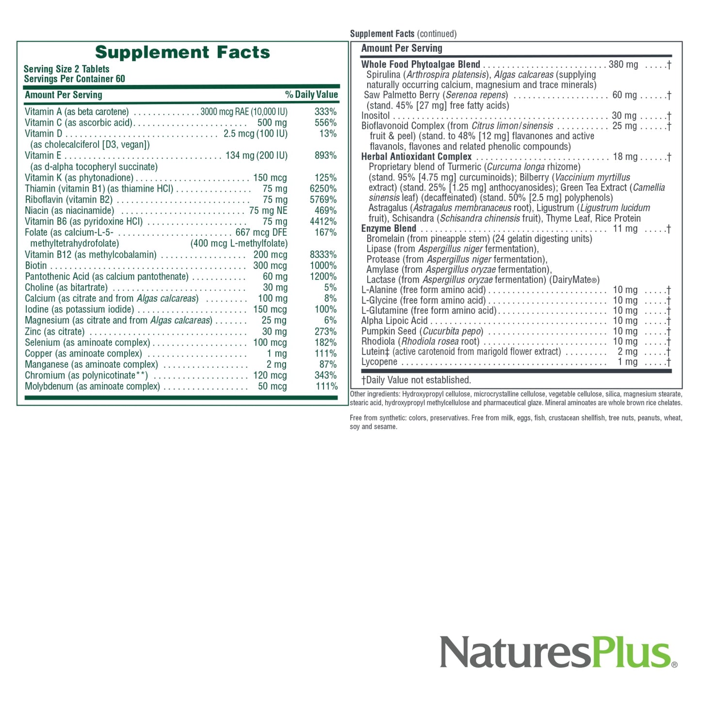 NaturesPlus Source of Life Men 240 Tablets