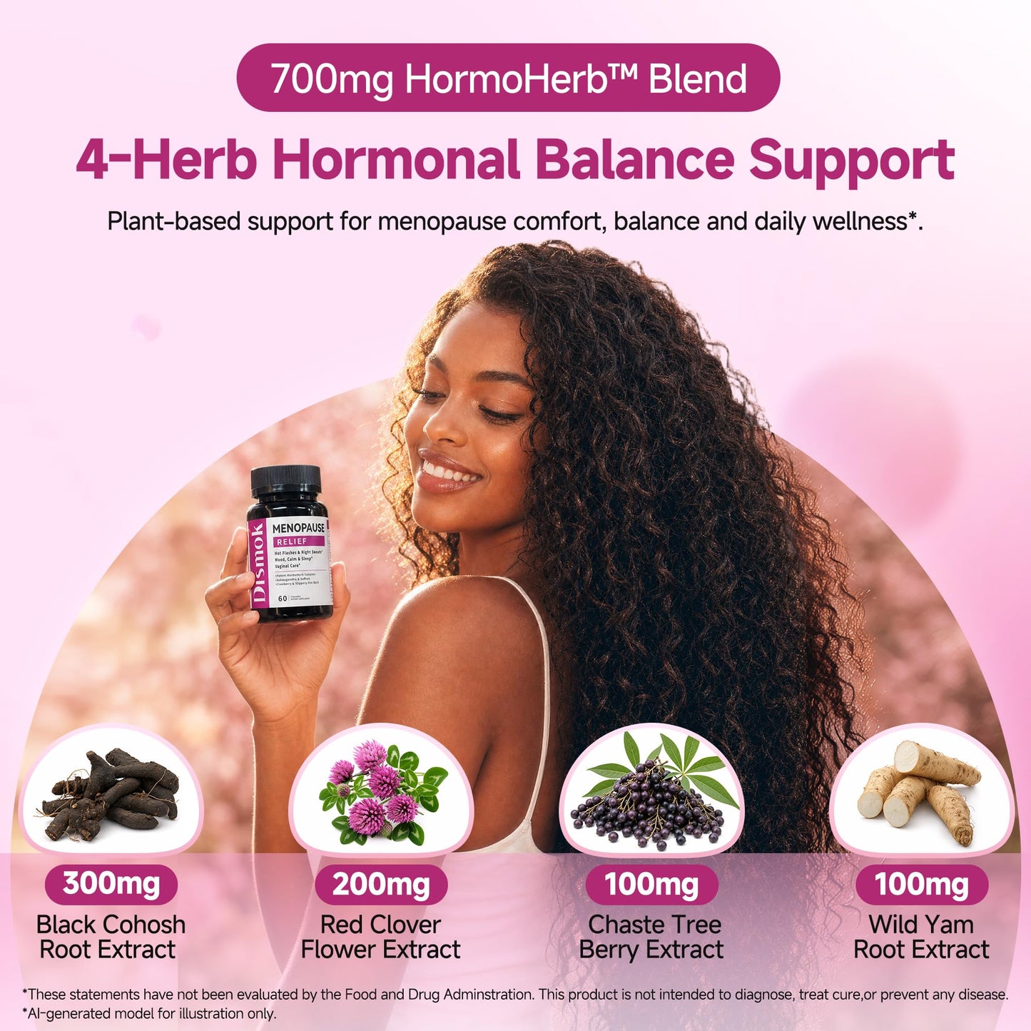 Dismok Menopause Supplements for Women Capsules, 60 Count
