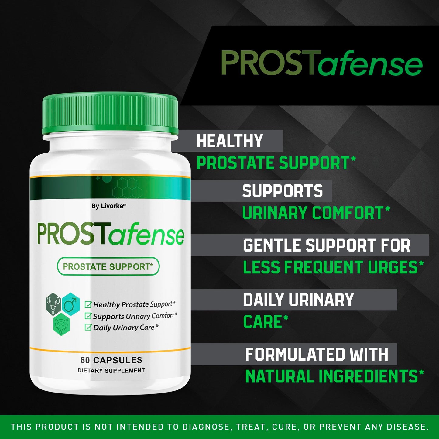 LIVORKA Prostafense Health Supplements for Men Capsules, 180 Capsules
