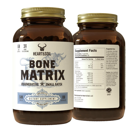 HEART & SOIL Grass Fed Bone Matrix Capsule 180 Capsules