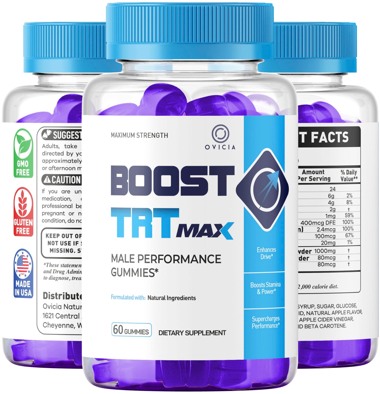 OVICIA Boost TRT Max Gummies 120 Gummies