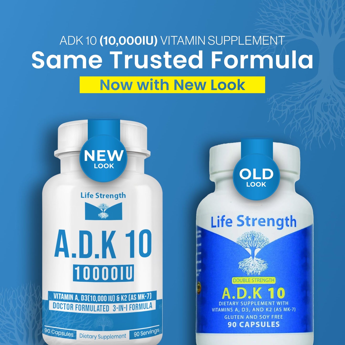 LifeStrength ADK 10 Vitamin Supplement Capsules, 90 Count