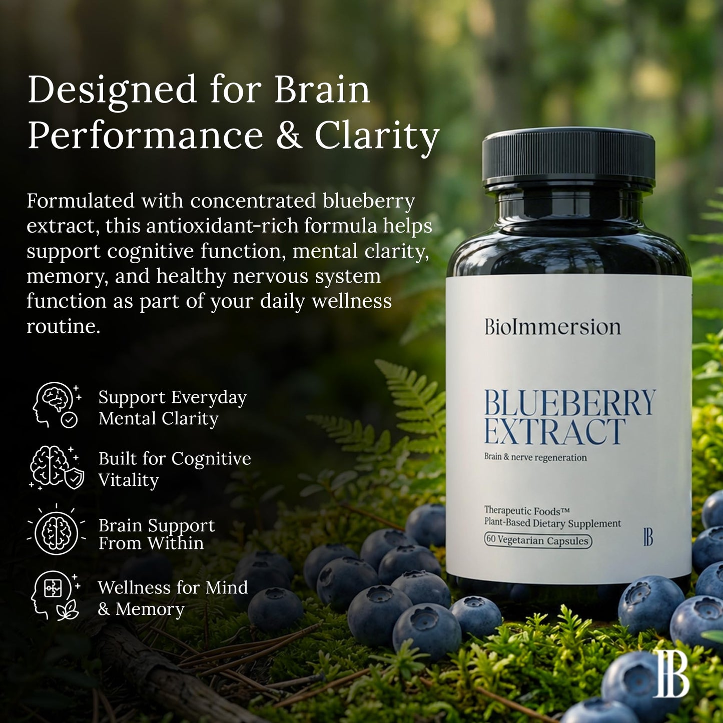BioImmersion North American Blueberry Extract 500mg Capsules 60 Count
