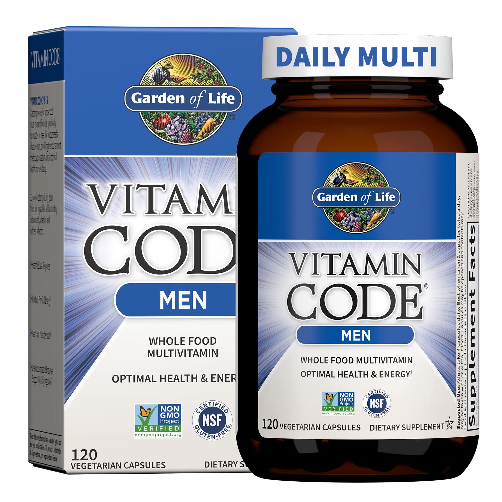 Garden of Life Vitamin Code Men's Multivitamin with Probiotics Capsules 120