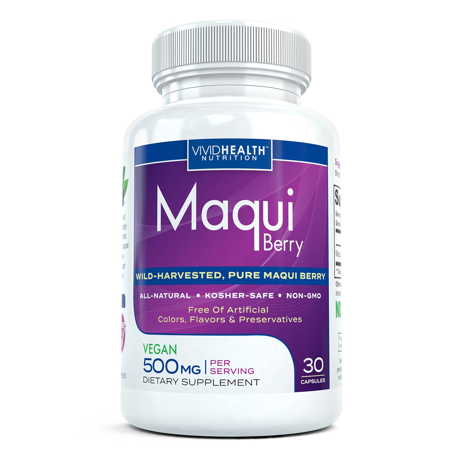 Vivid Health Nutrition Organic Maqui Berry Extract Capsules 30 Count