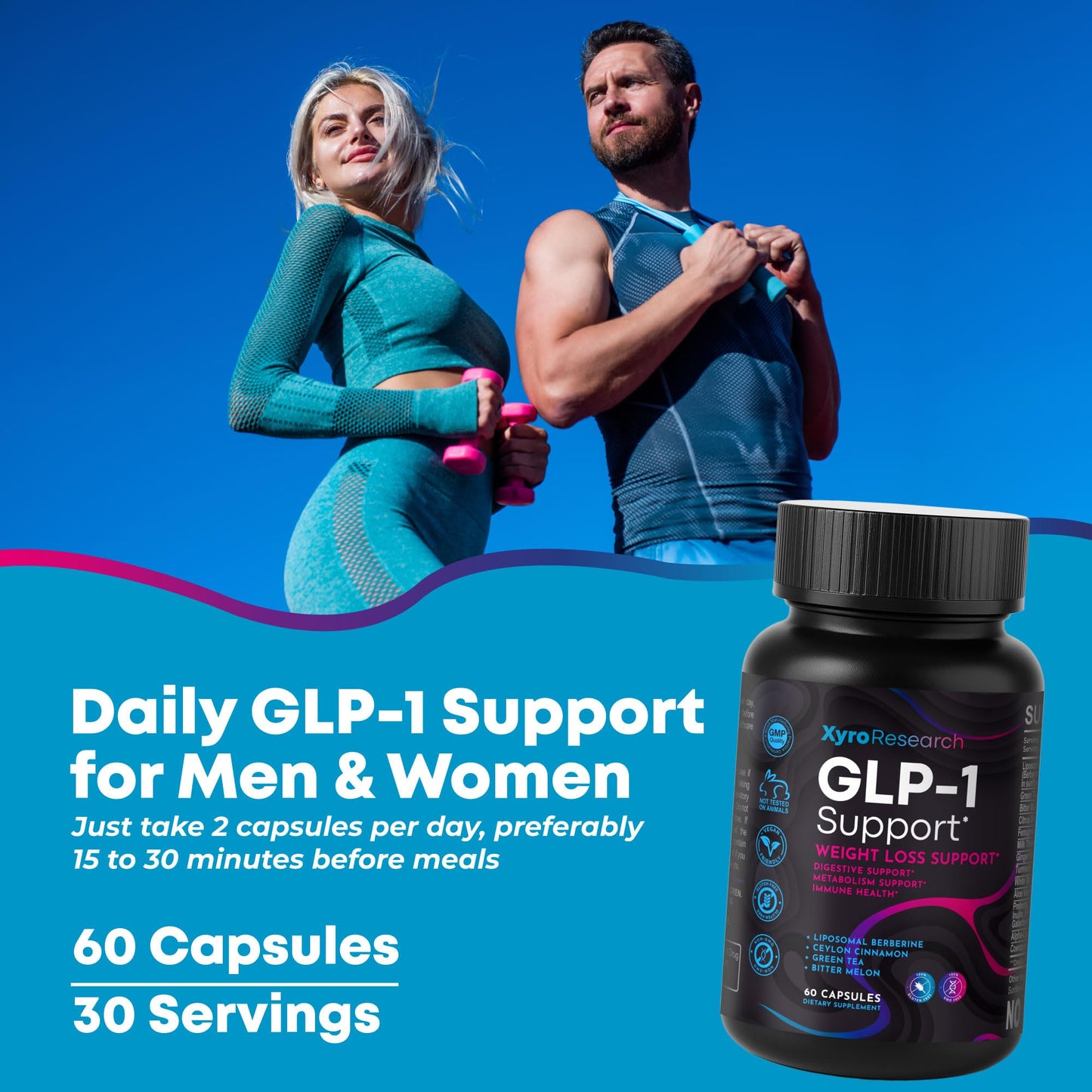 Xyro Research GLP-1 Support Weight Loss Supplement Capsule 60 Count