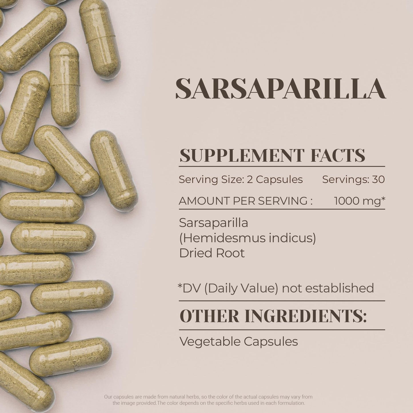 Garden Organics Sarsaparilla Capsules, 60 Count