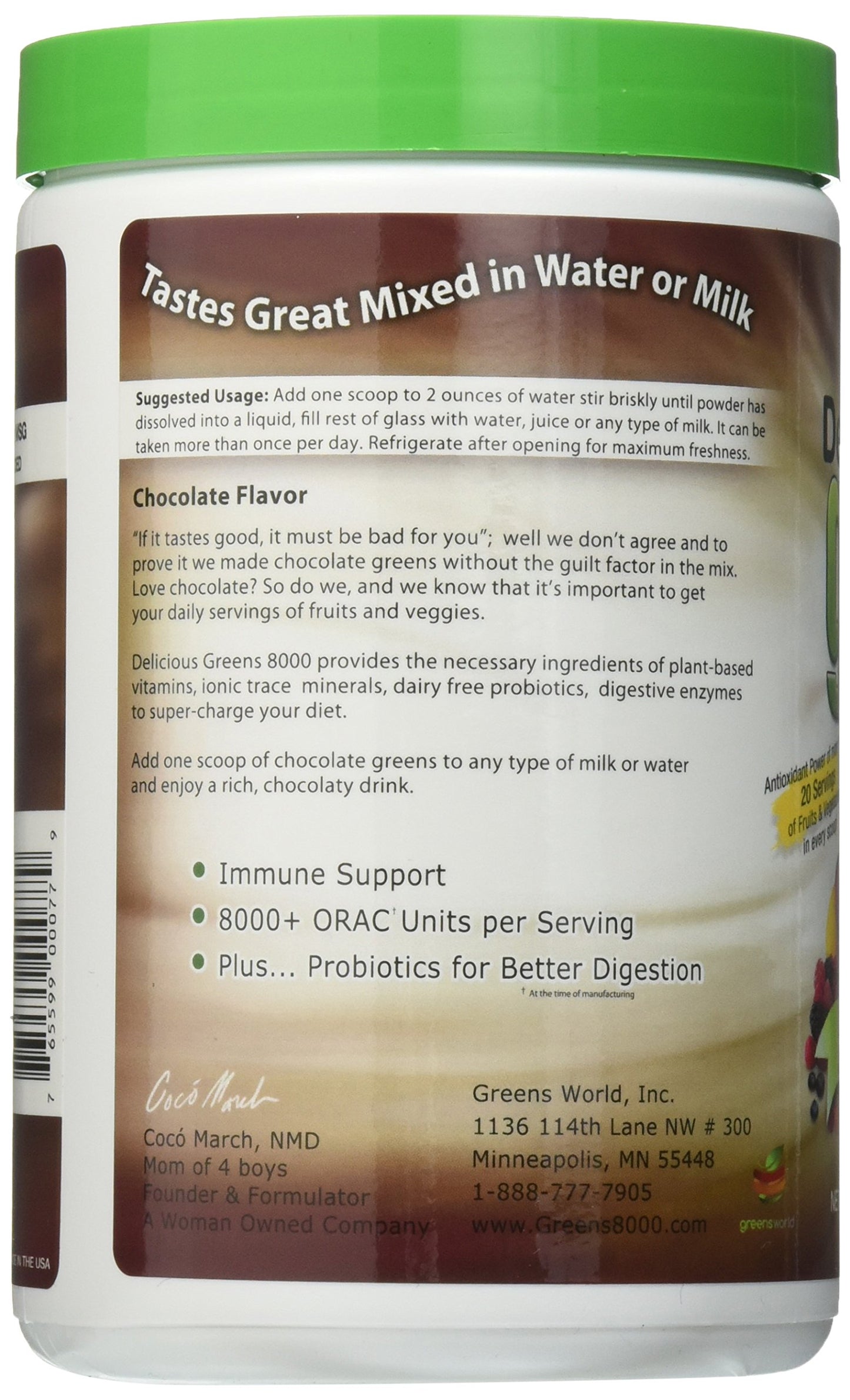 Greens World Delicious 8000 Supplement Powder, 10.6 Ounce