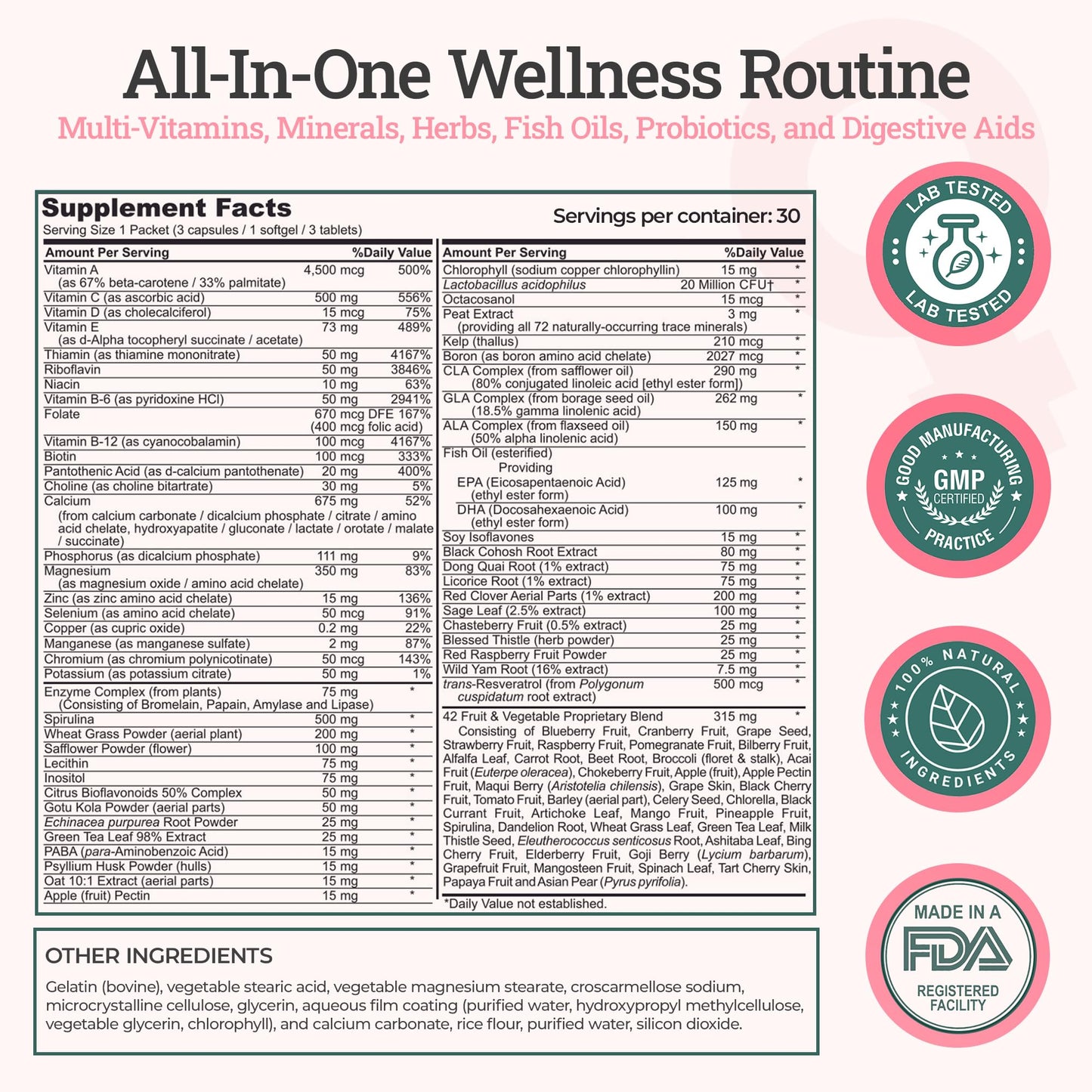 2nd Springs Daily 7 Essentials Women's Vitamin Pack Capsule 30 Count