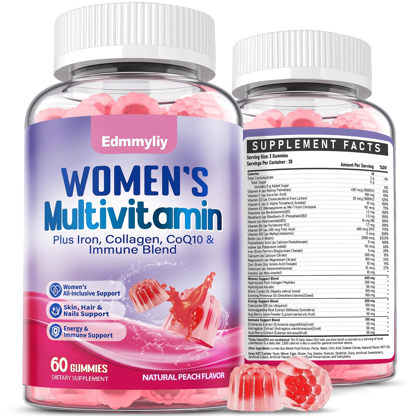 Edmmyliy Multivitamin for Women Gummies 120 Count