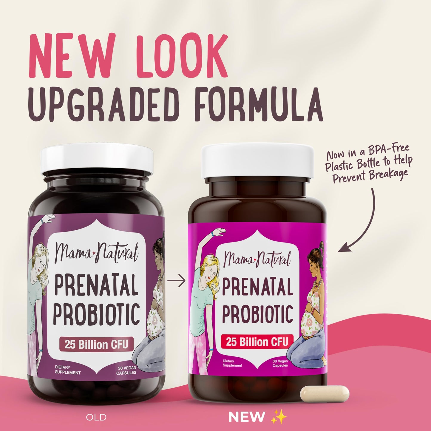 Mama Natural Prenatal Probiotics for Women – Gut & Immune Support for Pregnancy, Breastfeeding & Postpartum Capsule, 1 Count